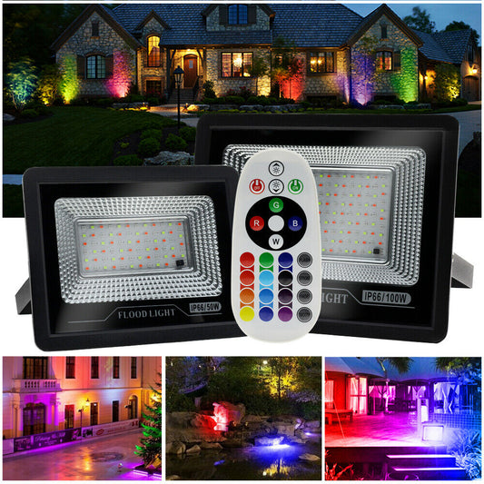 LED Floodlight 50W 100W Outdoor Garden Security Flood Light External Lighting