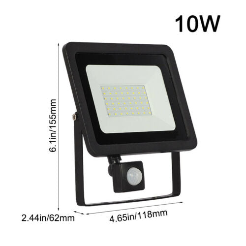 LED Flood Light with Motion Sensor Outdoor Garden Waterproof 10W 50W 100W 6000K