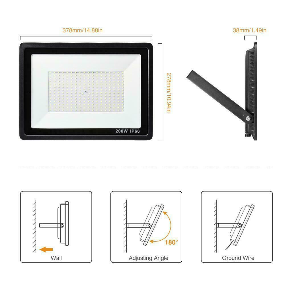 LED Flood Light 50W-300W Outdoor Floodlights Lamp 220V-240V Cool White IP66