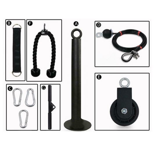 LAT Fitness Pulley Cable Machine System For Home Gym Arm Biceps Triceps Blaster