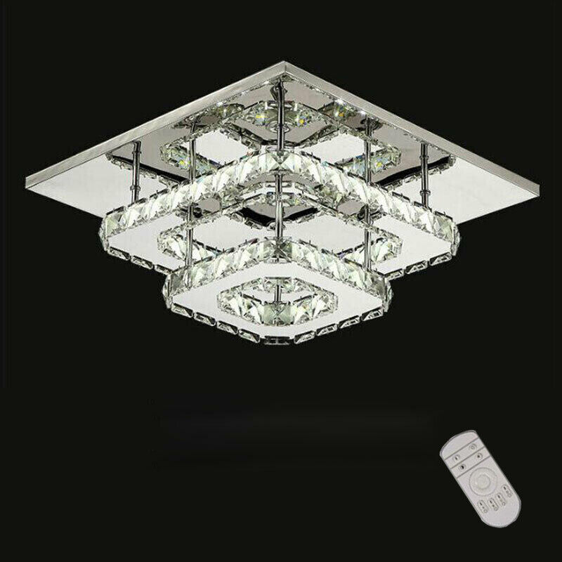 Ceiling Lights Chandelier Bilayer Aisle Light Decoor 36W LED Crystal Square 30cm