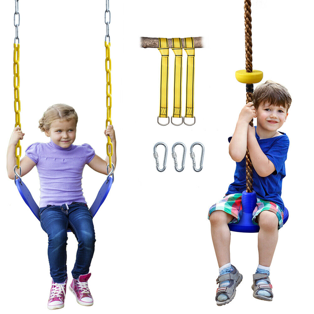 Tree Climbing Rope and Kids Disc Swing Seat Set Outdoor Playground Accessories