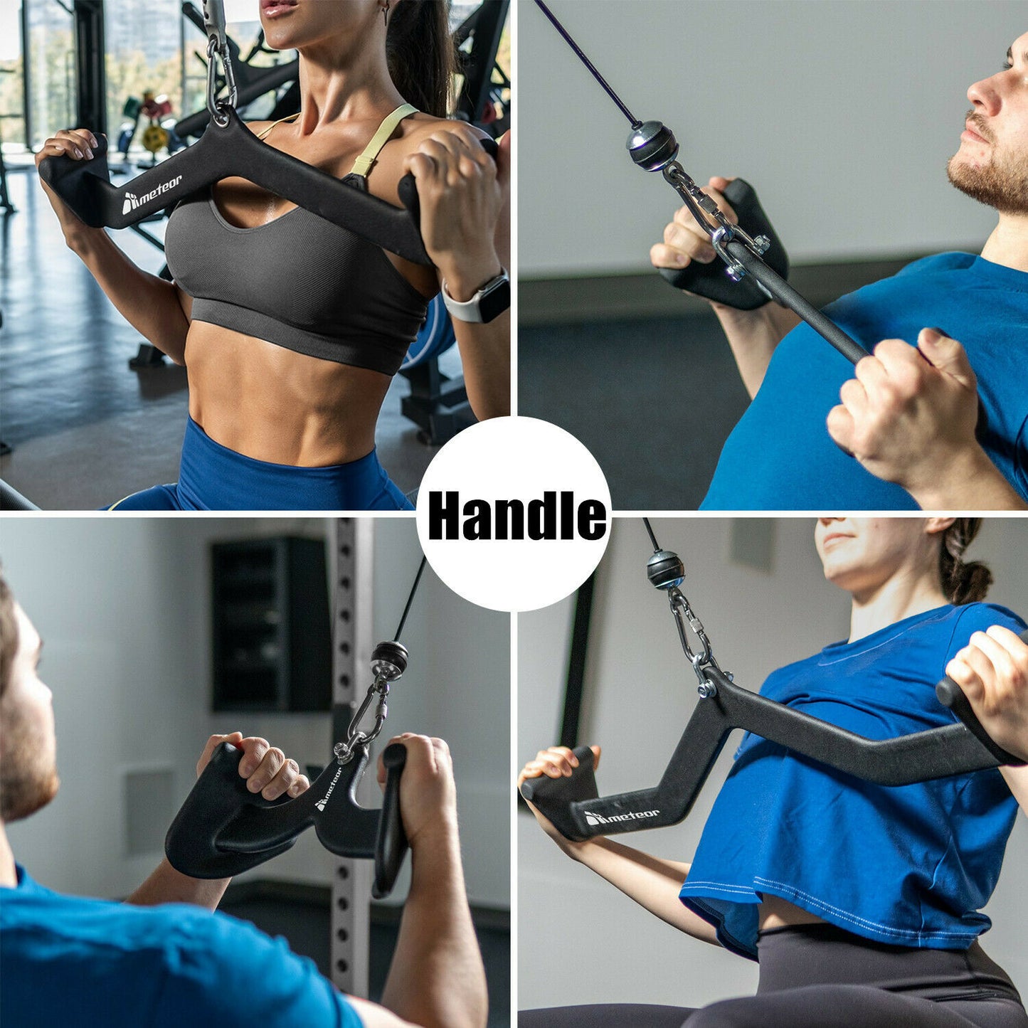 LAT Pull Down Bars Cable Machine Attachment, Rowing T-bar V-bar Set, Back Strength Training Handle Grips for Cable Machine Rowing Machine