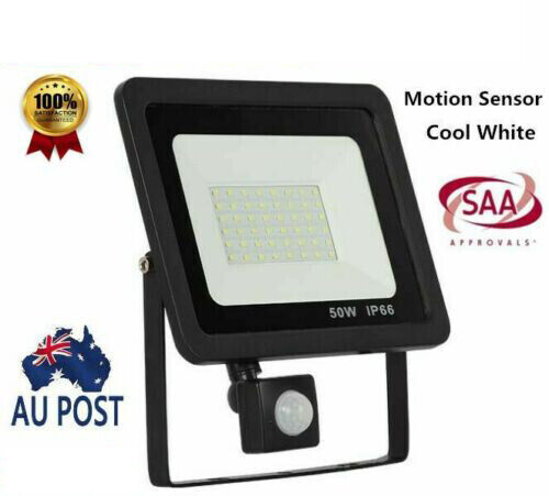 LED Flood Light with Motion Sensor Outdoor Garden Waterproof 10W 50W 100W 6000K