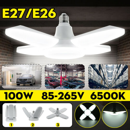 100W E27 235LED Garage Work Lights Home Ceiling Deformable Fixture Shop Lamp AU