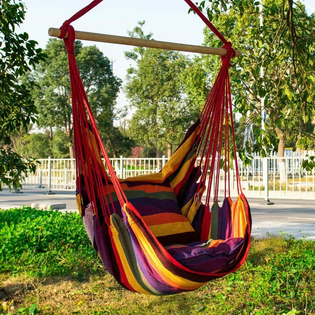 Garden Hanging Hammock Swing with Soft Cushions