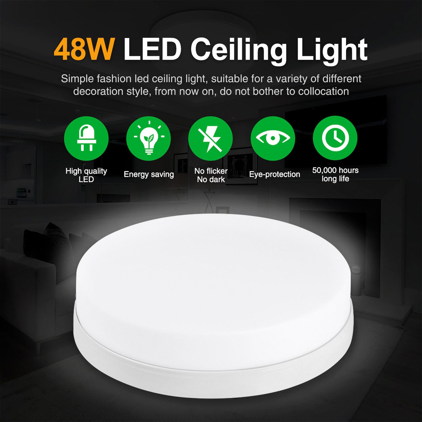 LED Ultra-thin Ceiling Light 220V-240V 18W 24W 36W 48W Panel Down Lights Bedroom