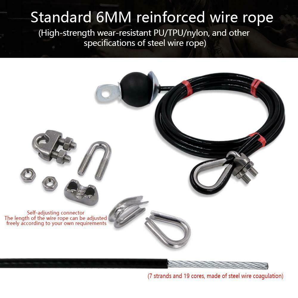 LAT Fitness Pulley Cable Machine System For Home Gym Arm Biceps Triceps Blaster