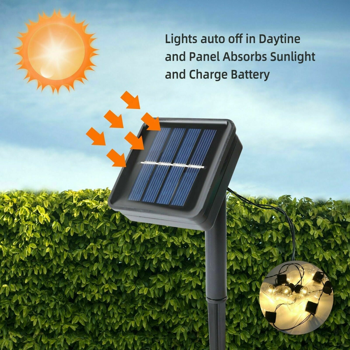 String Lights Solar Retro Ball Outdoor Garden LED Festoon Party Globe Bulb Lamp