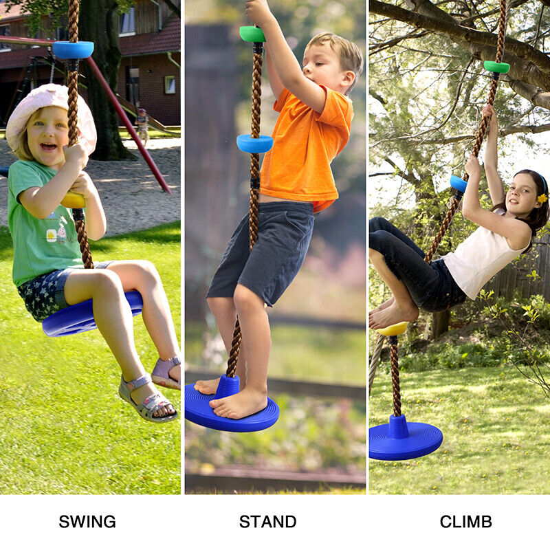 Tree Climbing Rope and Kids Disc Swing Seat Set Outdoor Playground Accessories