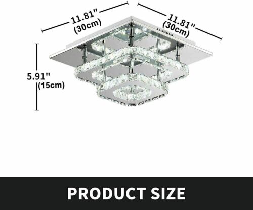Ceiling Lights Chandelier Bilayer Aisle Light Decoor 36W LED Crystal Square 30cm