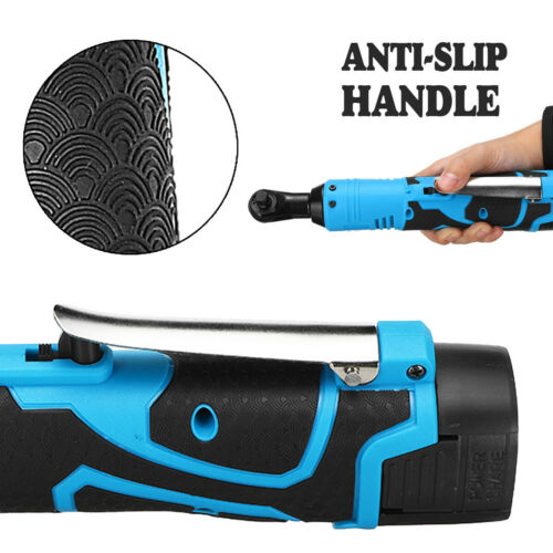 Cordless Electric Ratchet Right Angle Wrench Tool 3/8'' 18V 90° 100Nm +Battery