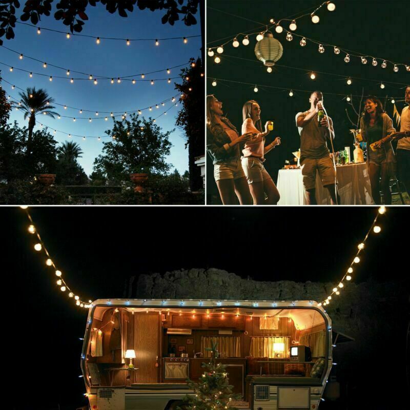 String Lights Solar Retro Ball Outdoor Garden LED Festoon Party Globe Bulb Lamp