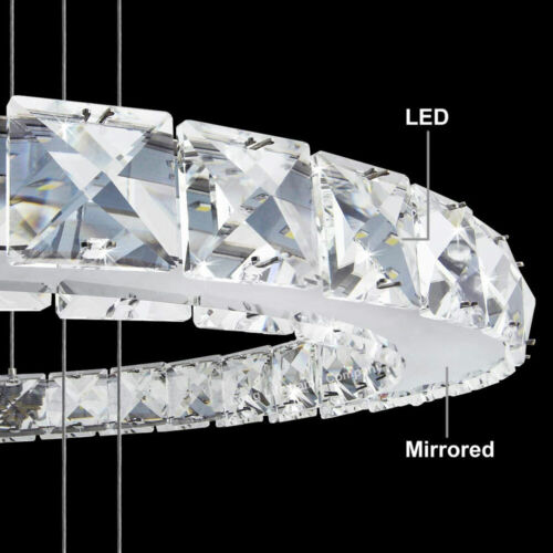 Modern Big 54W Crystal LED Ceiling Light 3 Crystal Ring Pendant Chandelier Lamp