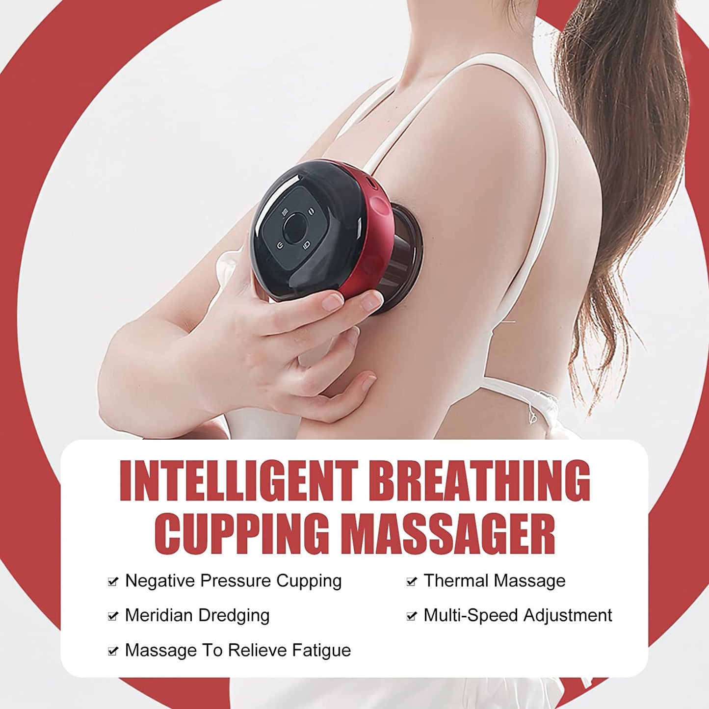 Electric Cupping Therapy Massager Portable USB Rechargeable 12-level Adjustable