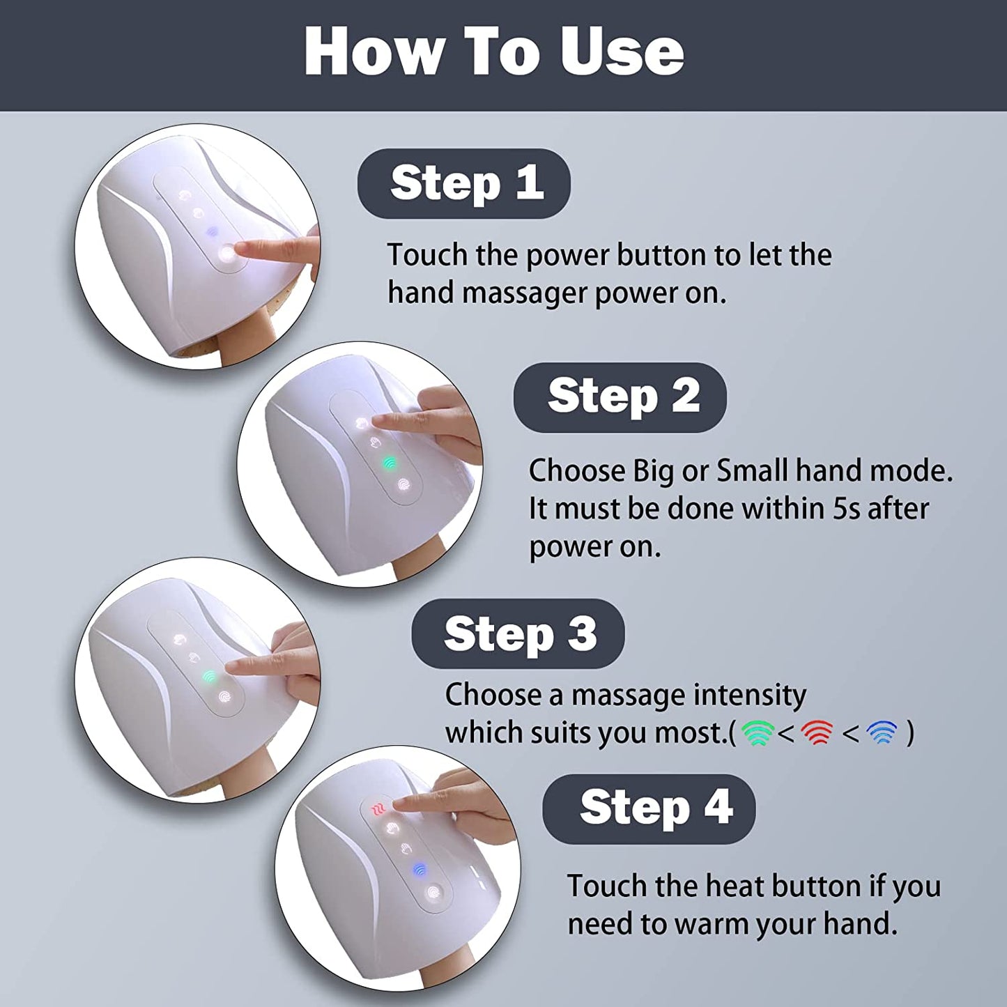 Electric Hand Massager with Air Compression and Heat,Mothers Day Gifts for Mom, Cordless Hand Finger Massage Machine for Arthritis Finger Numbness Pain Relief