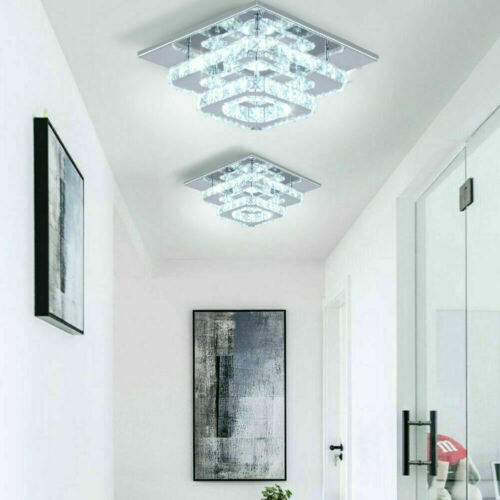 Ceiling Lights Chandelier Bilayer Aisle Light Decoor 36W LED Crystal Square 30cm