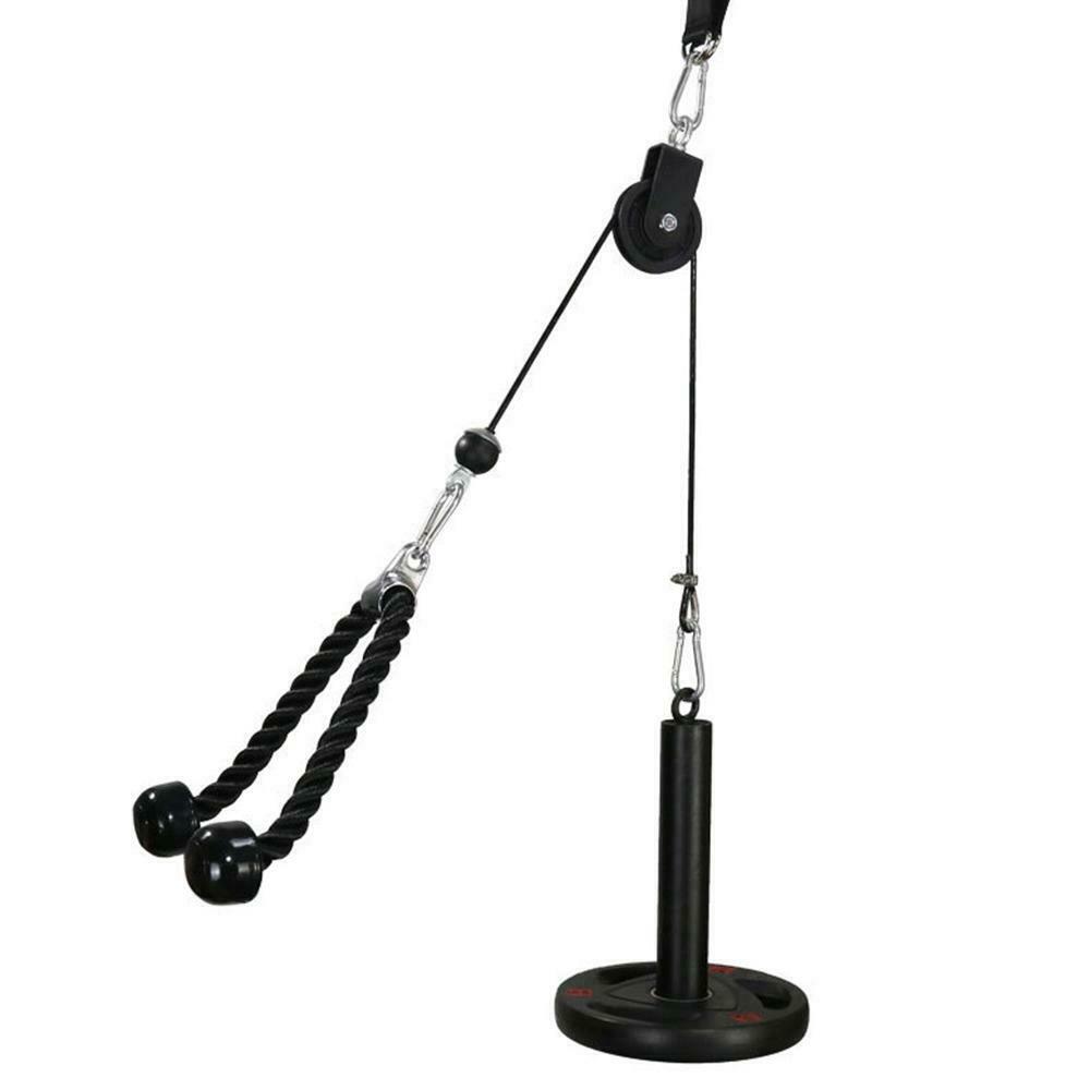 LAT Fitness Pulley Cable Machine System For Home Gym Arm Biceps Triceps Blaster