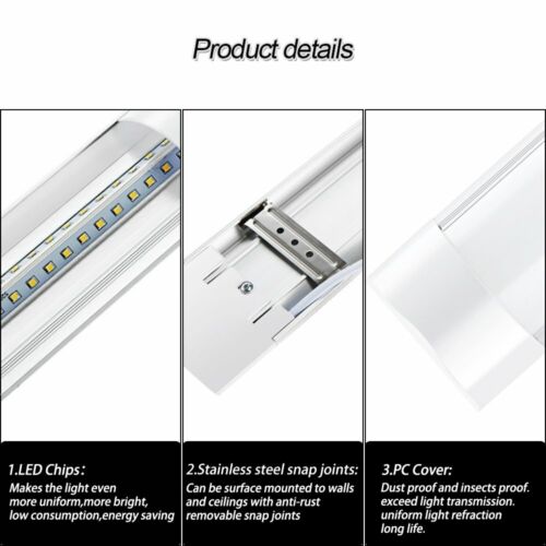 5PCS 2FT LED Tube Batten Linear Slimline Ceiling Light Cool White Lamp Fixture
