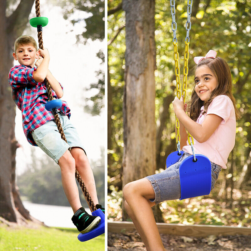 Tree Climbing Rope and Kids Disc Swing Seat Set Outdoor Playground Accessories