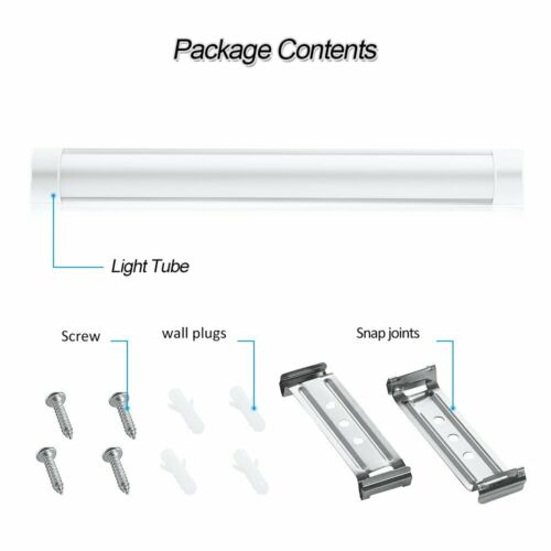 5PCS 2FT LED Tube Batten Linear Slimline Ceiling Light Cool White Lamp Fixture
