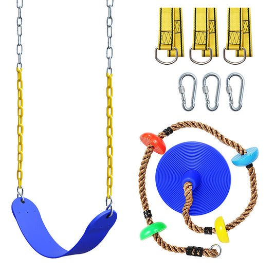 Tree Climbing Rope and Kids Disc Swing Seat Set Outdoor Playground Accessories