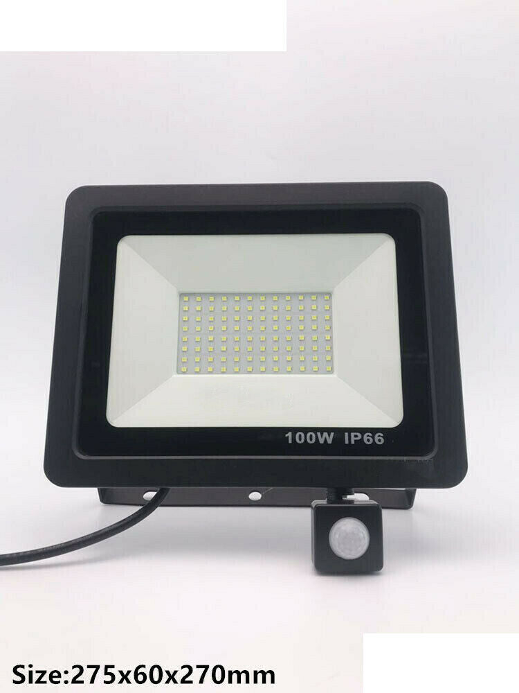 LED Flood Light with Motion Sensor Outdoor Garden Waterproof 10W 50W 100W 6000K