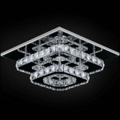 Ceiling Lights Chandelier Bilayer Aisle Light Decoor 36W LED Crystal Square 30cm