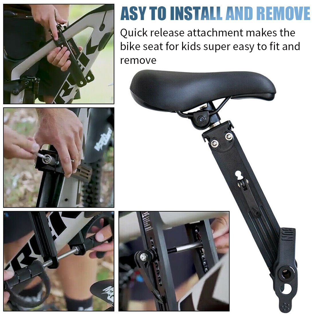 Kids Bike Seat and Handlebar Accessory Combo Pack - Complete Set | Front Mounted Bicycle Seats for Children 2-5 Years