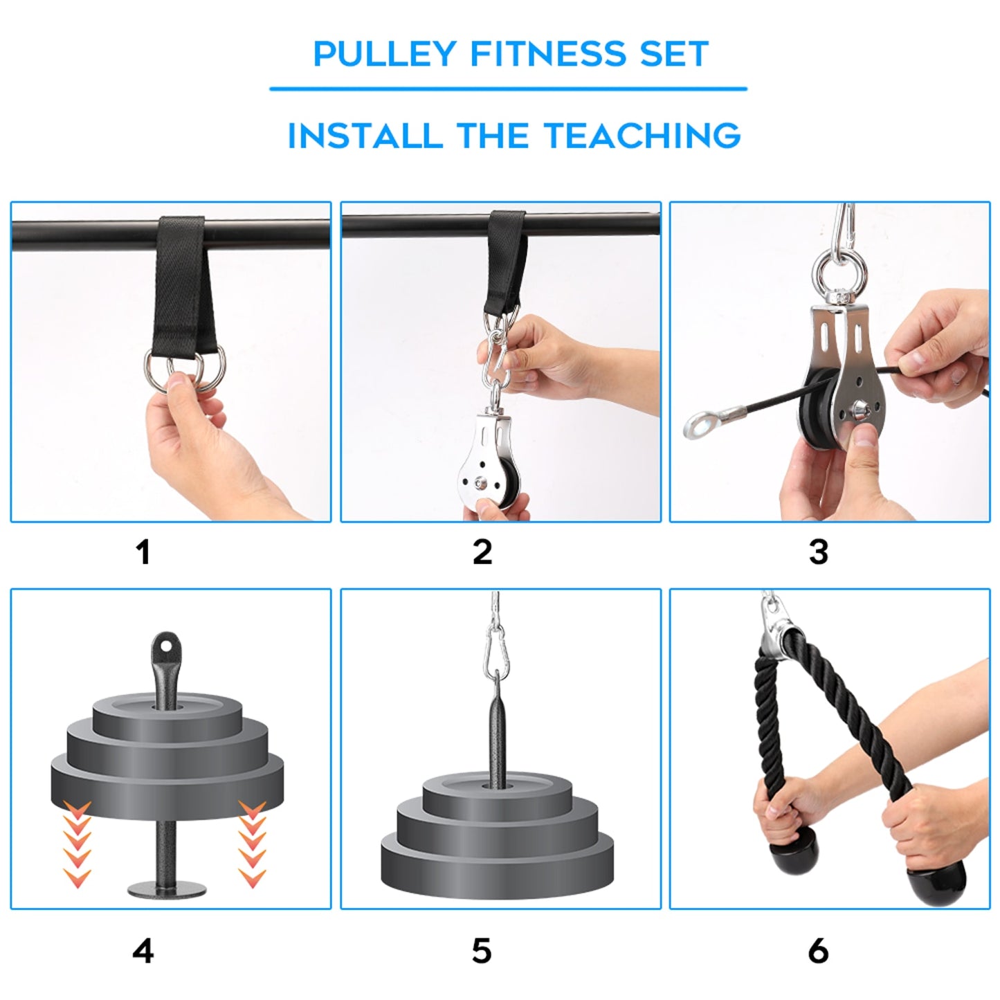 Pulley Cable Machine Attachment System Pin Lifting Arm Biceps Home Fitness