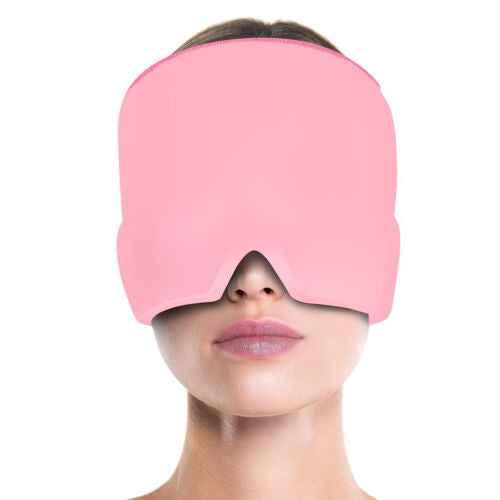 Headache Migraine Relief Hat - Hot & Cold Full Surrounding Migraine Relief Mask Ice Pack Cap, for Tension Sinus Headache, Fever, Stress Relief, Puffy Eye, Dark Circle, Sports Cold Compress